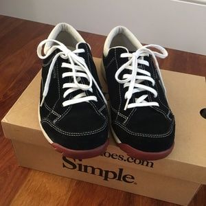 Simple Women's Black Suede Sneakers  8.5